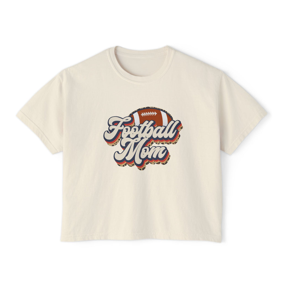 Football Mom Boxy Tee — Retro Football Graphic Women's Shirt