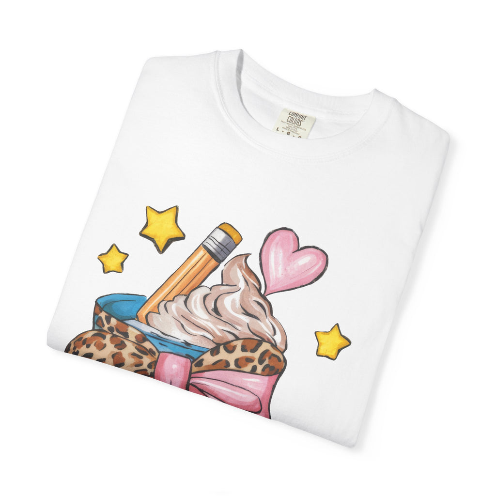 T-Shirt — Cute Dessert Cup with Apple & Pencil Graphic