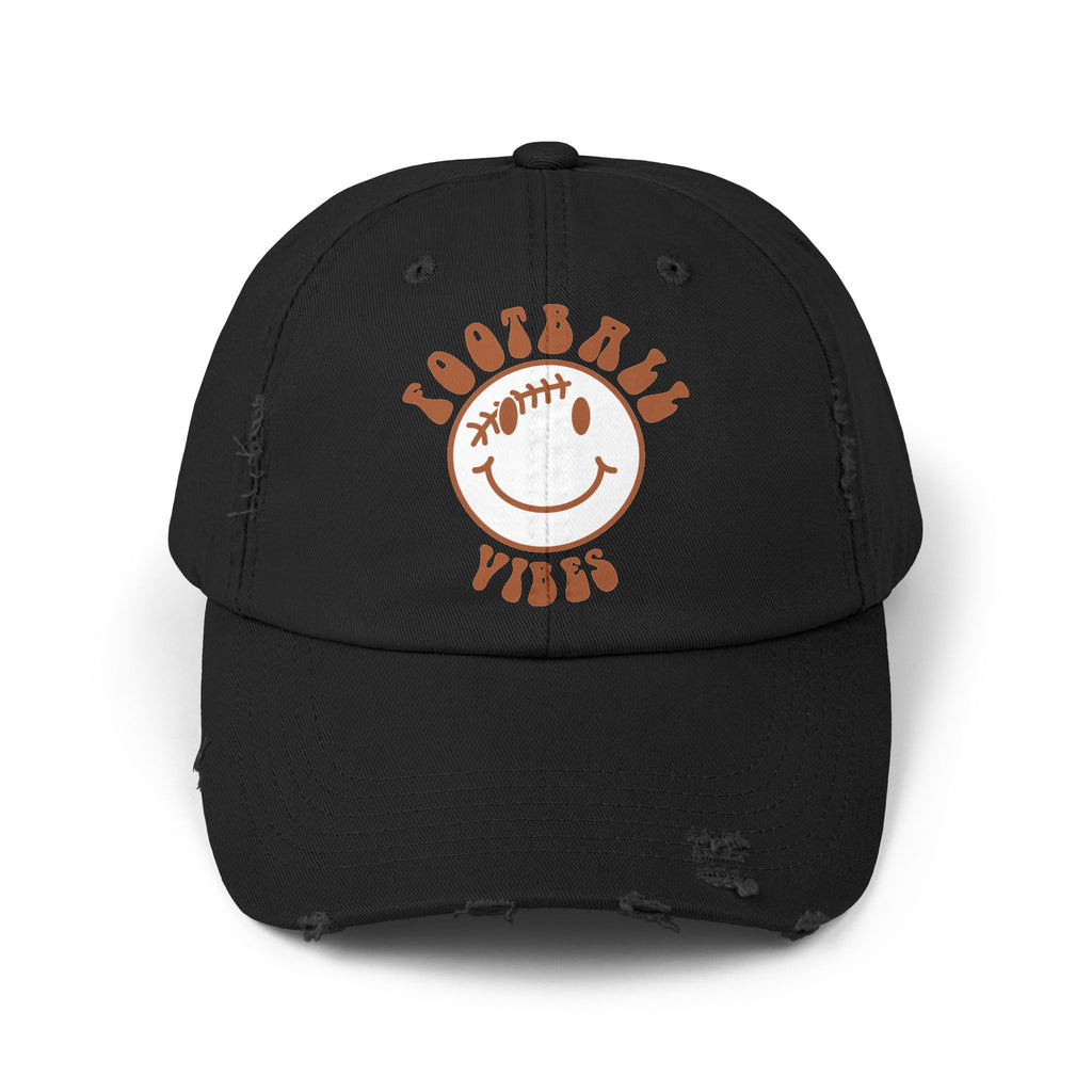 Distressed Baseball Dad Cap — 'Locally Vibes' Smiley Stitch Hat