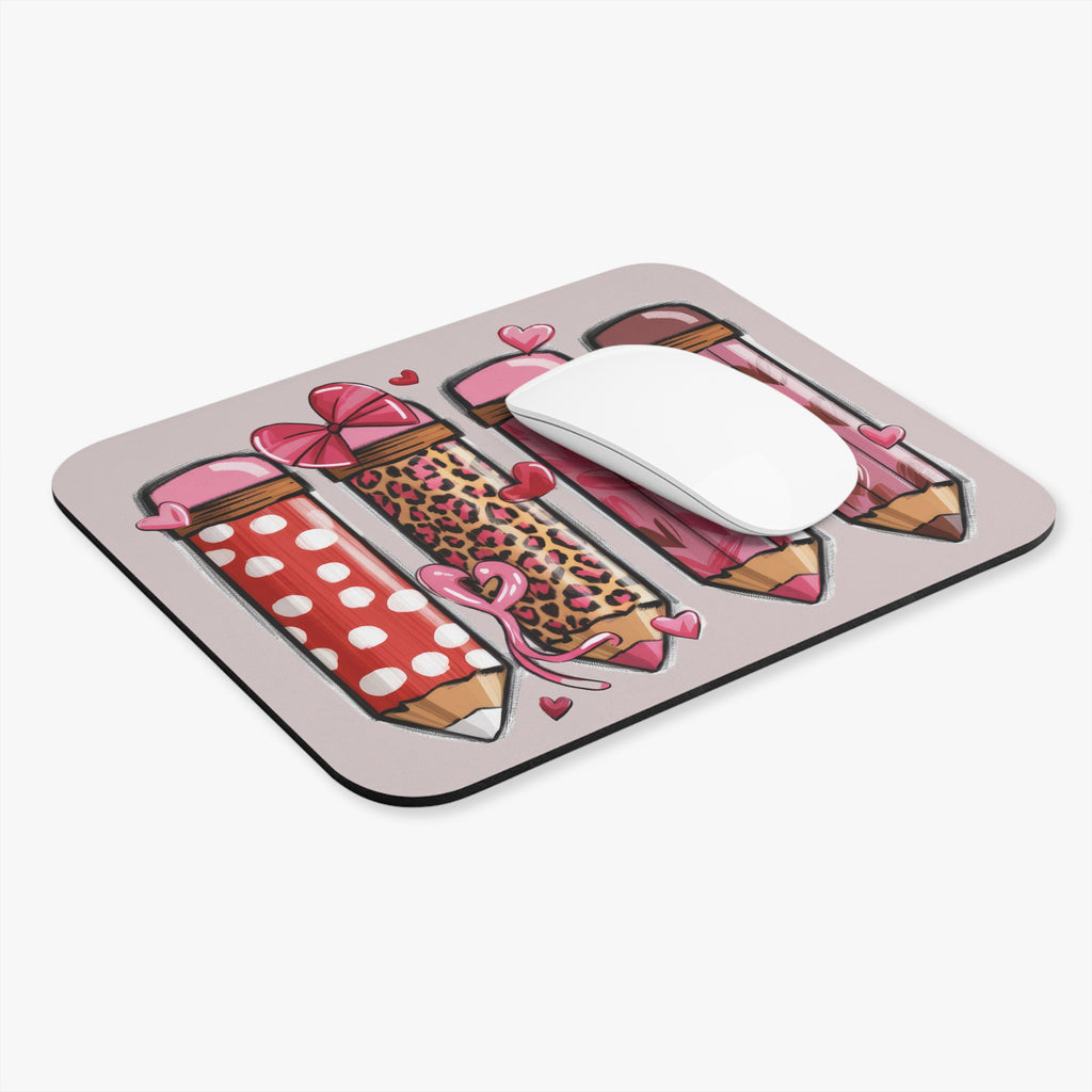 Teacher Life Mouse Pad – Cute Retro Teacher Desk Mat with Apple Graphic