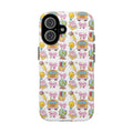 Cute School Icons Tough Phone Case — Back-to-School Pink Notebook Bus Globe Pattern