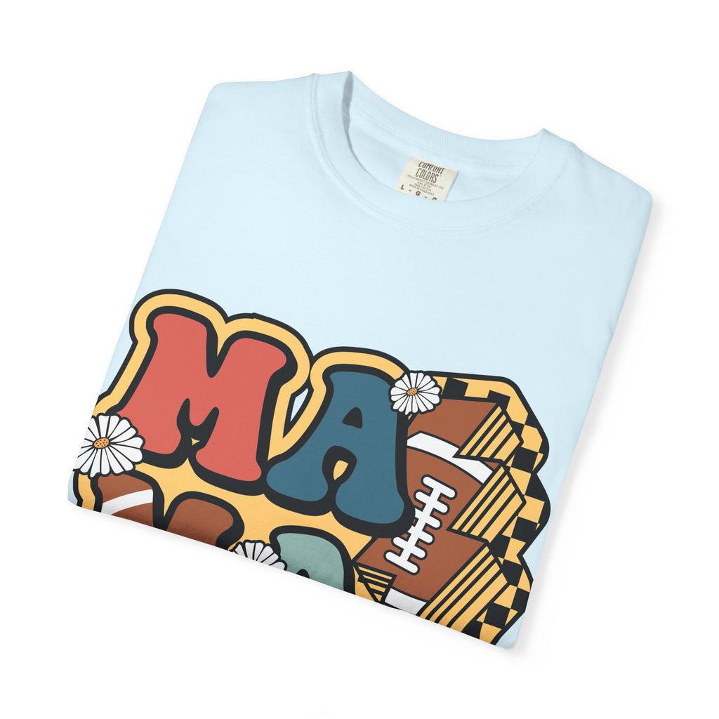 Mama Football Daisy T-Shirt — Retro Floral Mom Football Tee