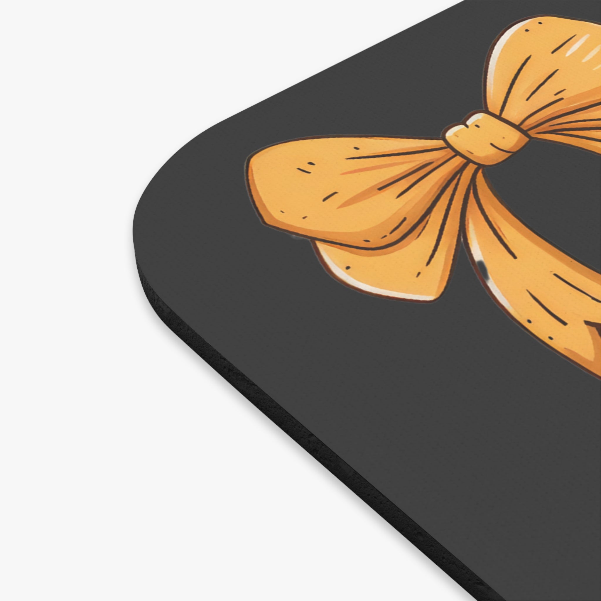 Cute Schoolgirl Bows & Books Mouse Pad — Leopard Apple, Pencils & Coffee Desk Mat