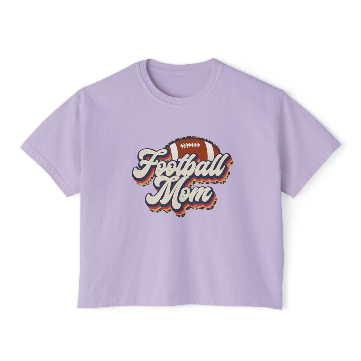 Football Mom Boxy Tee — Retro Football Graphic Women's Shirt