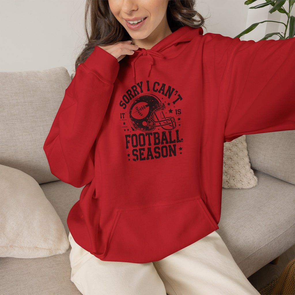 Football Season Hoodie — "Sorry I Can't, It's Football Season" Pullover