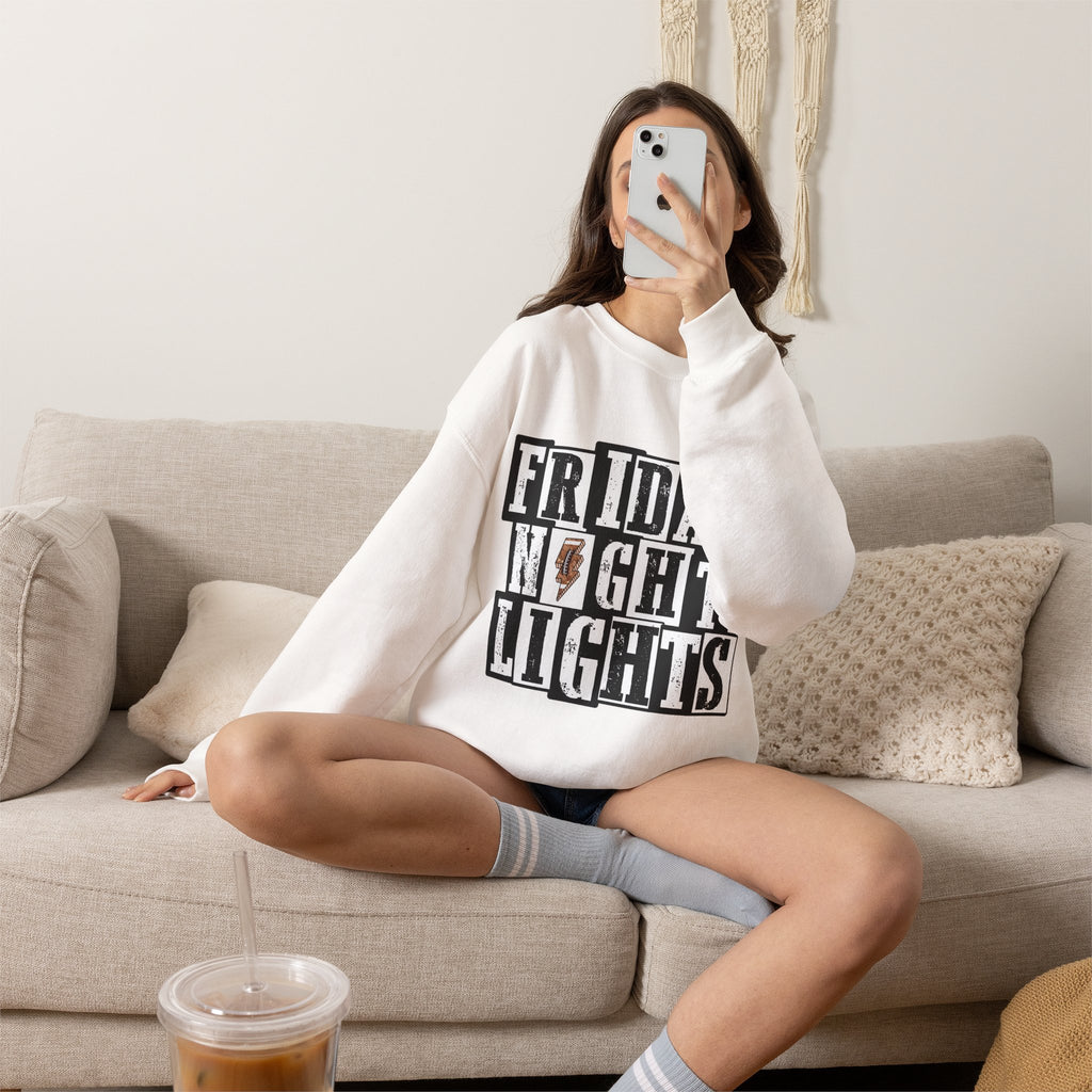 Friday Night Lights Crewneck Sweatshirt — Vintage Football Game Day Pullover