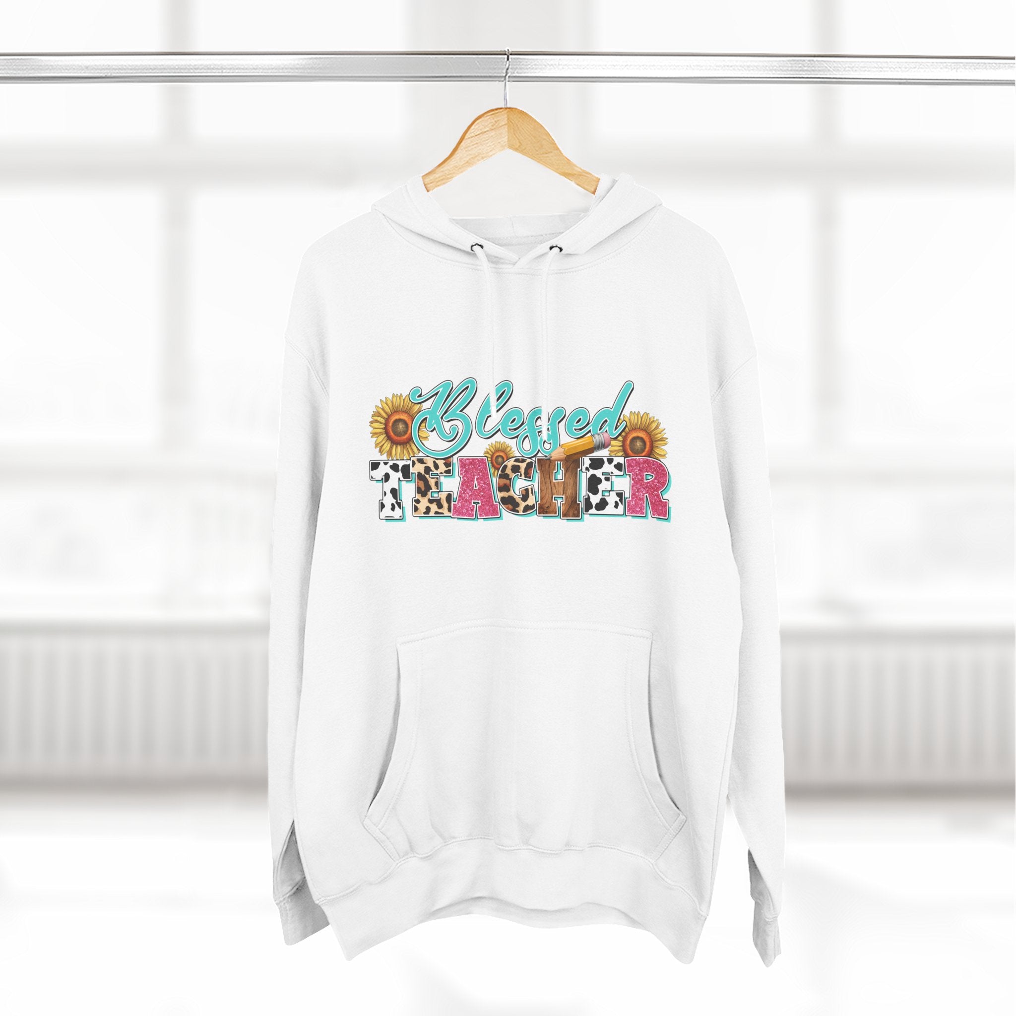 Blessed Teacher Hoodie — Floral Sunflower Teacher Appreciation Pullover