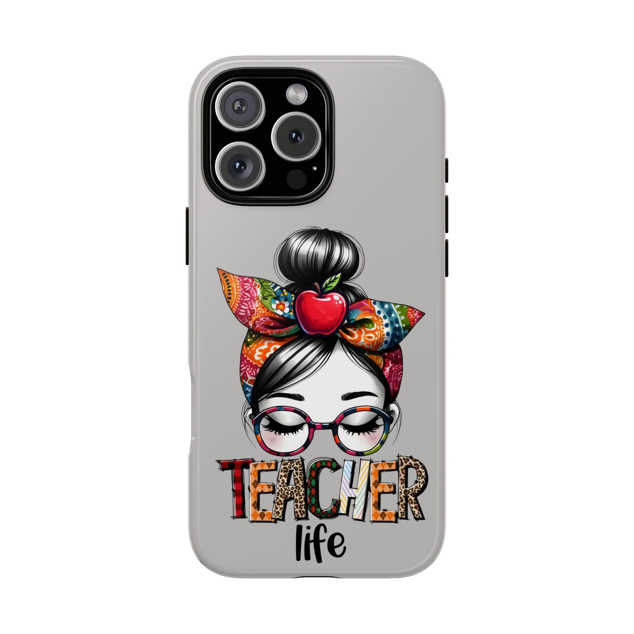 Teacher Life Phone Case — Cute Retro Apple & Glasses Teacher Gift