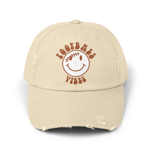 Distressed Baseball Dad Cap — 'Locally Vibes' Smiley Stitch Hat