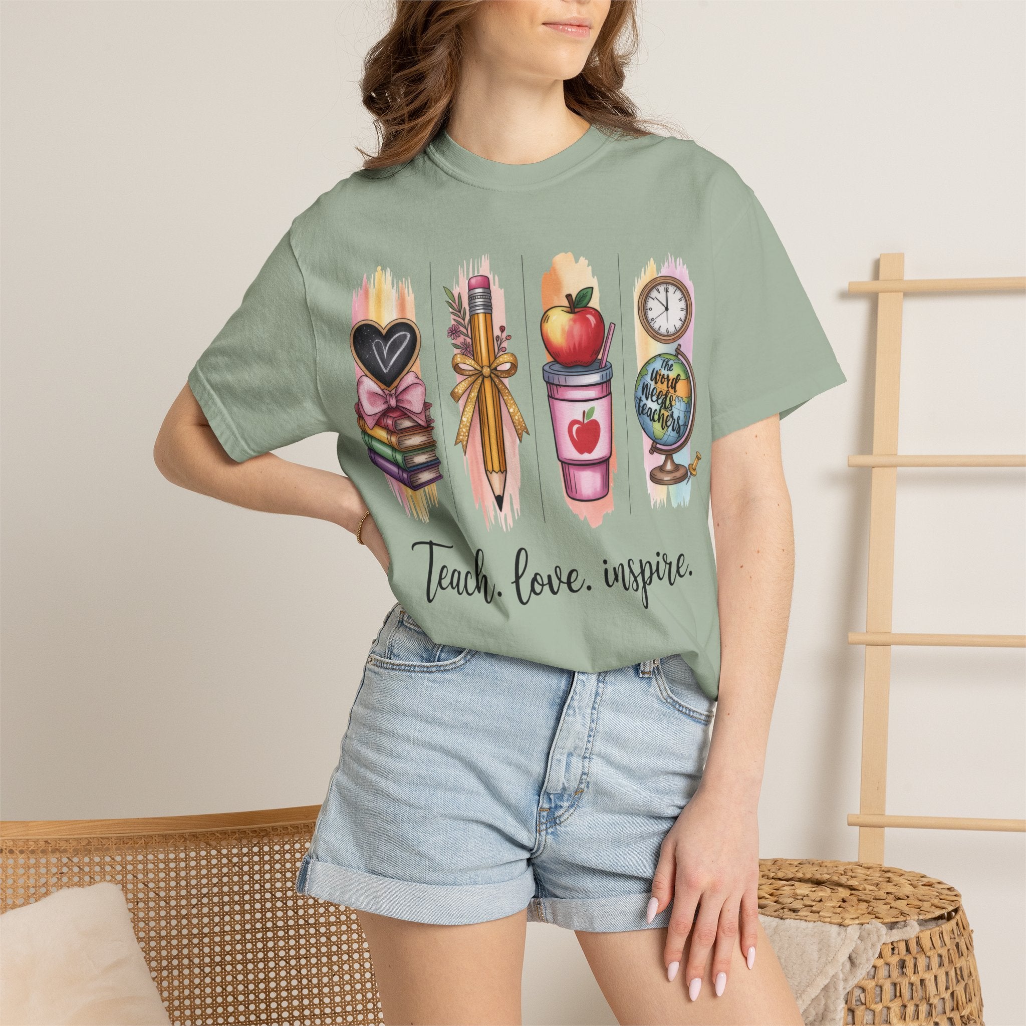 Teacher Graphic T-Shirt — "Teach. Love. Inspire."