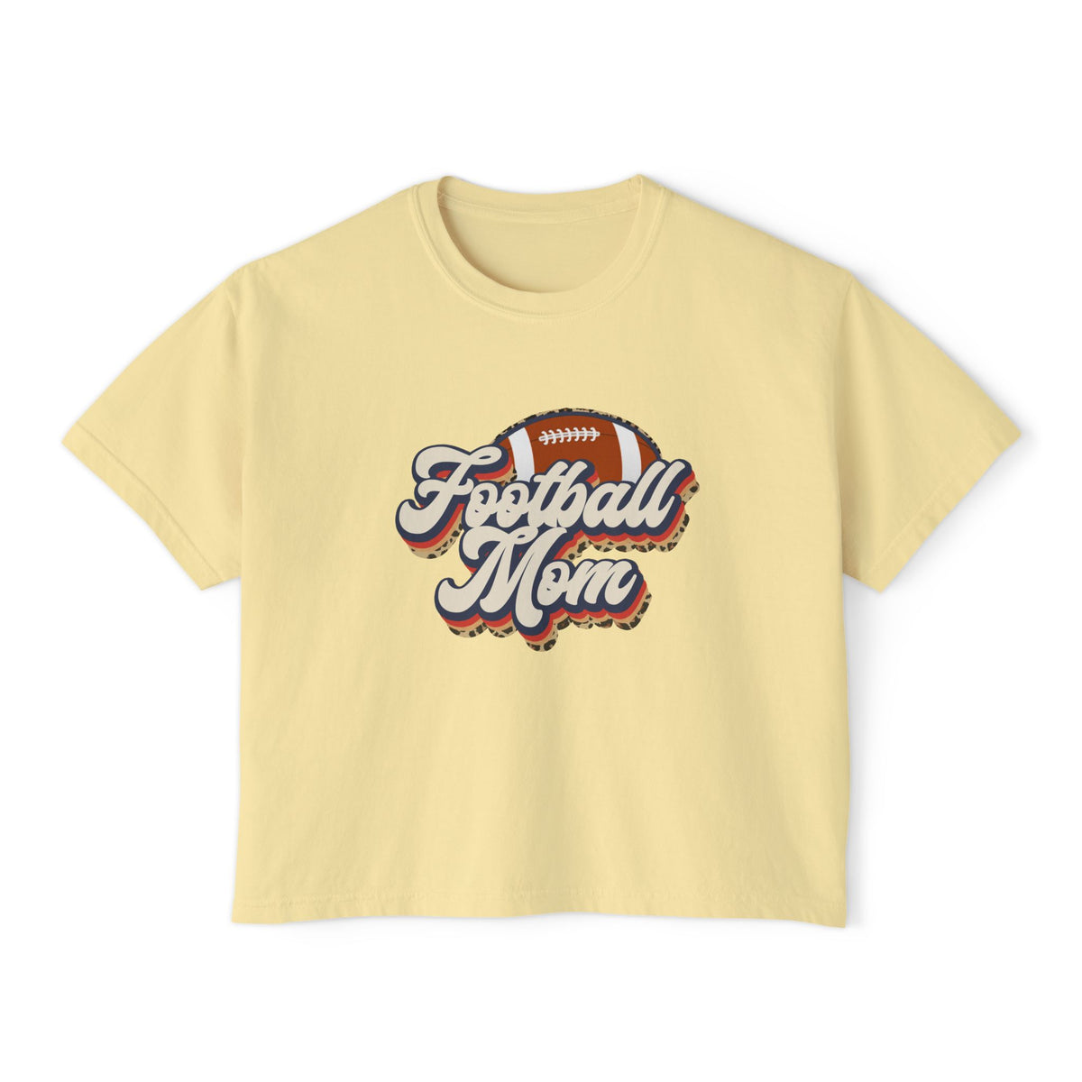 Football Mom Boxy Tee — Retro Football Graphic Women's Shirt