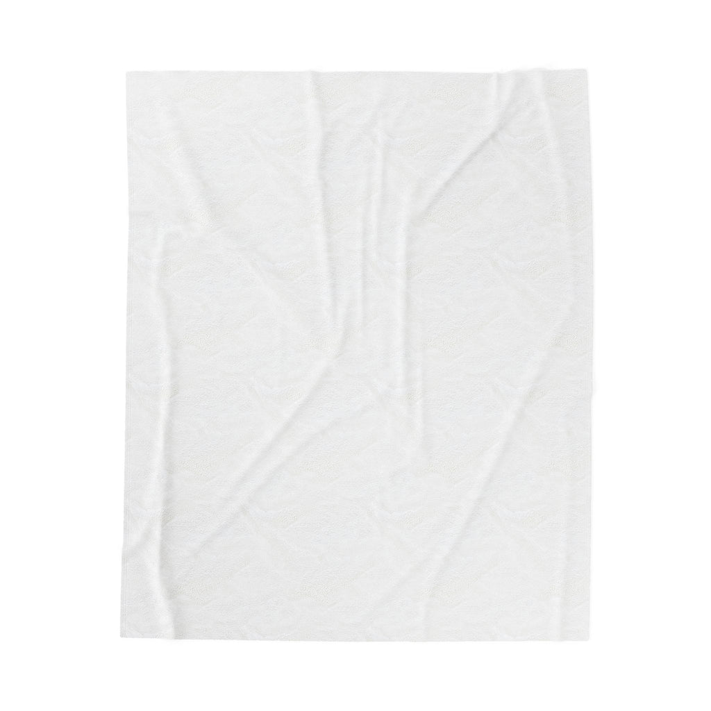 Floral Velveteen Plush Blanket — Vintage Blue & Cream Bouquet Throw