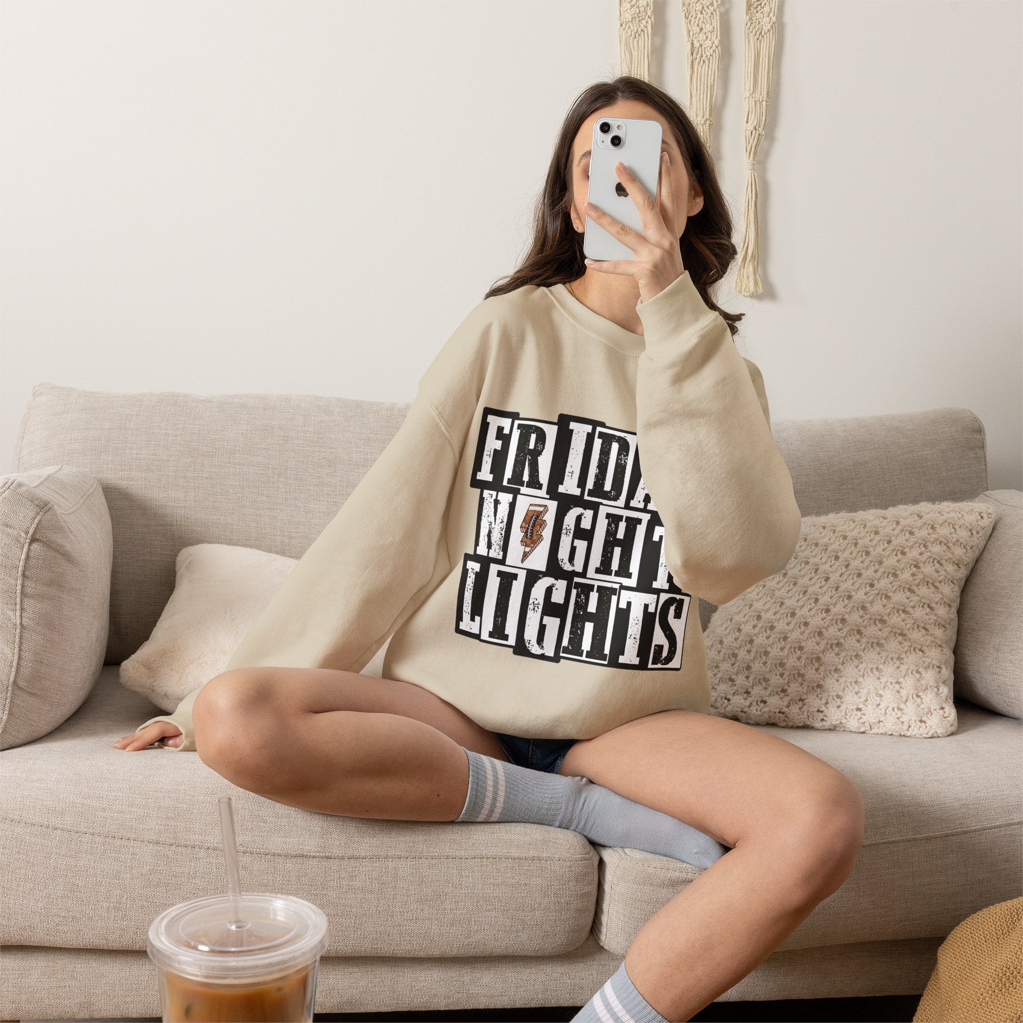 Friday Night Lights Crewneck Sweatshirt — Vintage Football Game Day Pullover