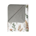 Boho Floral Sherpa Blanket — Rustic Pampas & Eucalyptus Fleece Throw