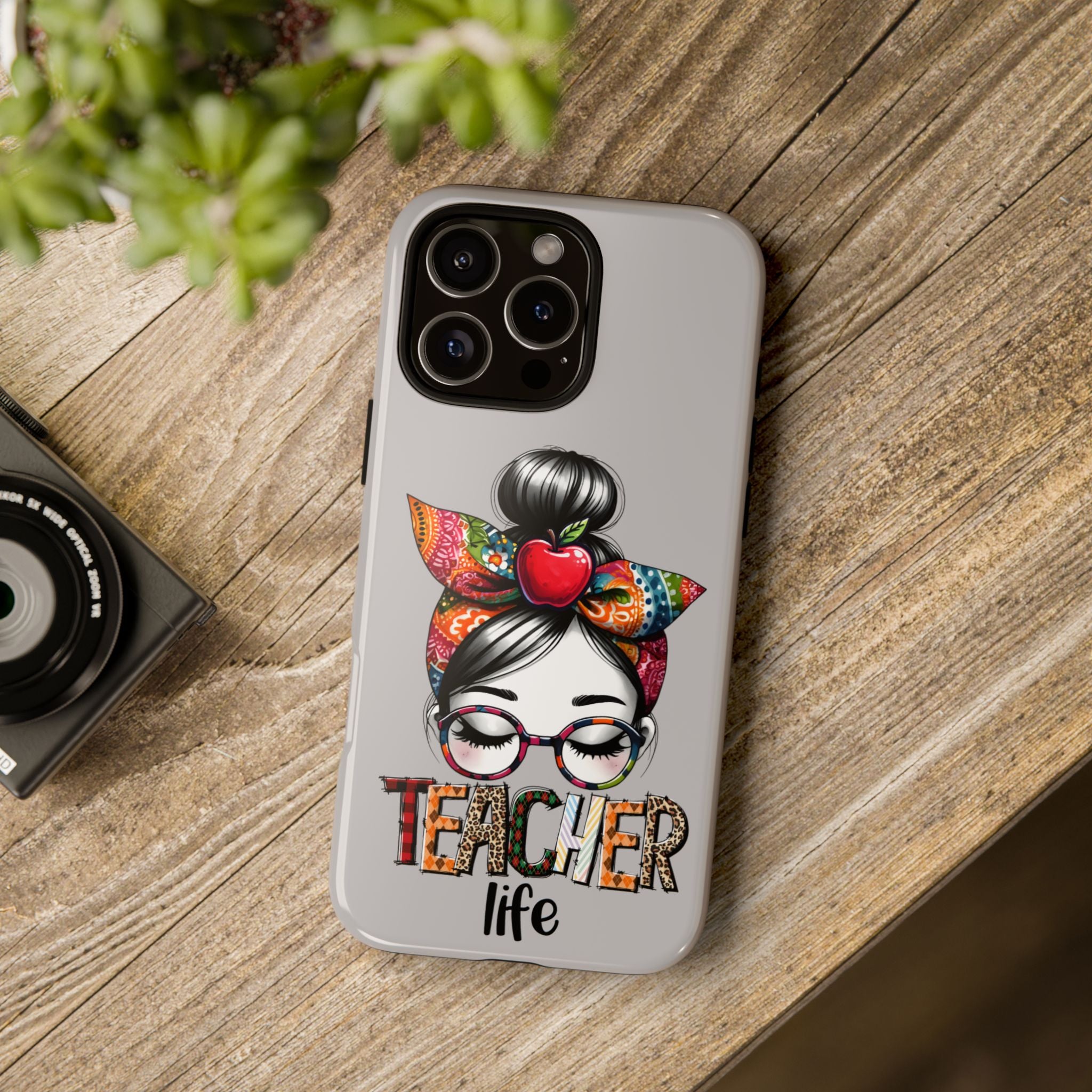 Teacher Life Phone Case — Cute Retro Apple & Glasses Teacher Gift