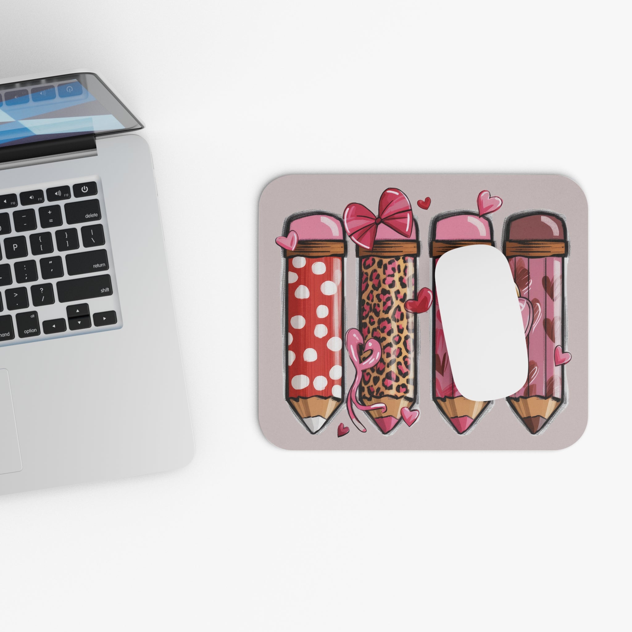 Teacher Life Mouse Pad – Cute Retro Teacher Desk Mat with Apple Graphic