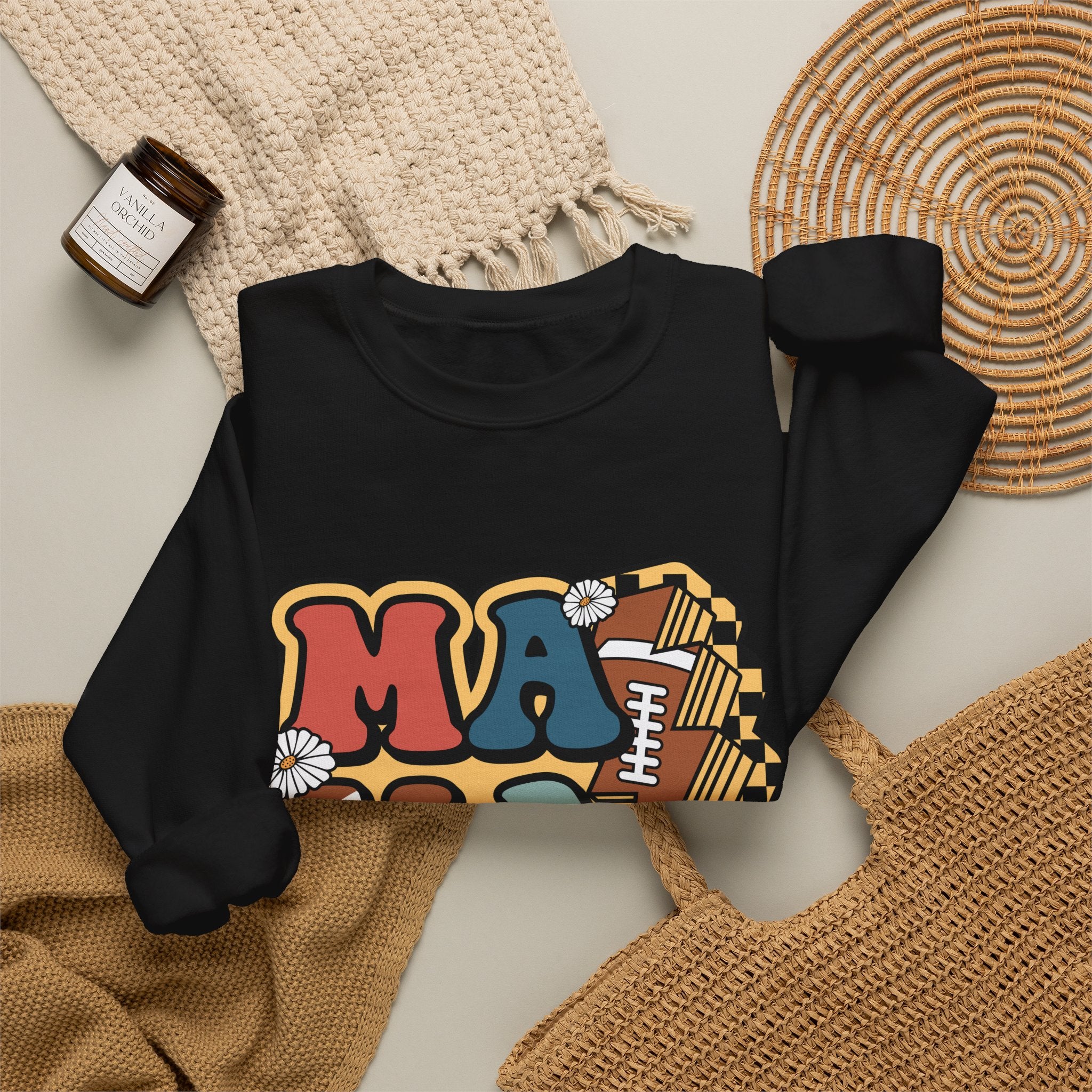 Mama Retro Football Crewneck Sweatshirt