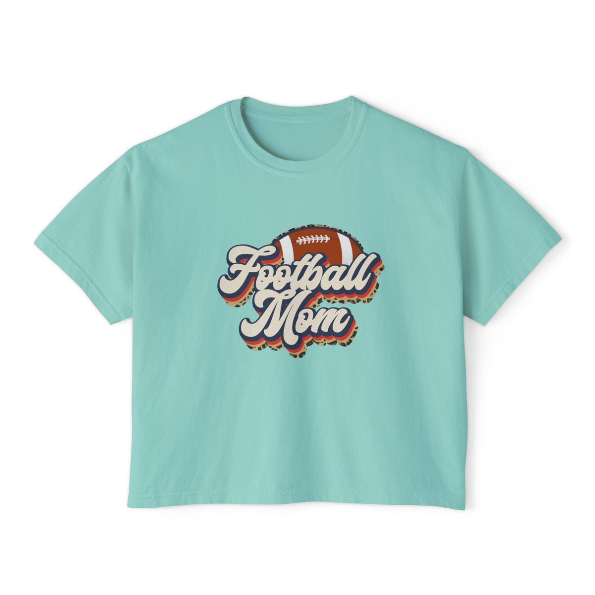 Football Mom Boxy Tee — Retro Football Graphic Women's Shirt