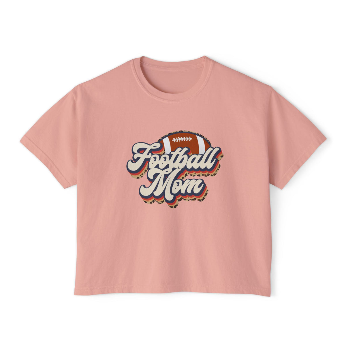 Football Mom Boxy Tee — Retro Football Graphic Women's Shirt